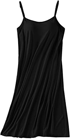 MODSGUE Robe avec soutien-gorge intégré - Robe de nuit longue pour femme - Sans manches - Robe d'été élégante - Col rond - Chemise longue - Robe de nuit pour les loisirs, Noir , XXL