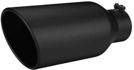 Escape Automóvil Modificado Punta escape Universal, 12 pulgadas de longitud, 3 pulgadas entrada, 5 pulgadas de salida, tubo de escape anticorrosivo, tubo escape recto para coche Garganta Cola Tubo(Bla