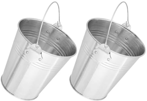 SEWACC Secchio per Grasso da Barbecue in Metallo Resistente Alte Temperature Set 2 Pezzi Raccogli-Gocce Accessori per Grigliate Compatto per Cucina e Picnic