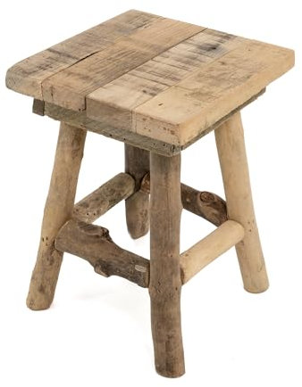 DARO DEKO Holz Hocker braun 19 x 19 x 26cm