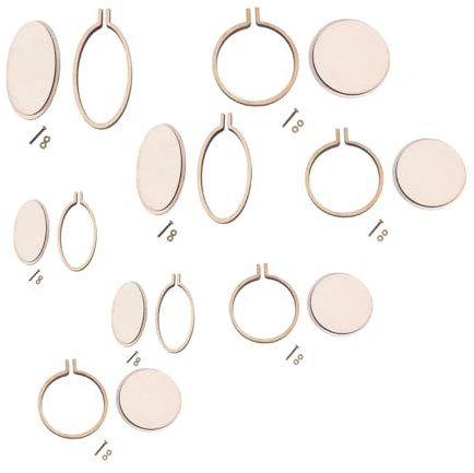 Healifty 8pcs Mini Stickrahmen Stickrahmen rund und oval Kreuzstich Creolen für Kunsthandwerk handliches Nähen und Aufhängen
