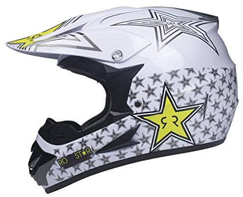 BGMKE Casco de Motocicleta Motocross Cascos Todoterreno Casco de Choque Casco Transpirable de Moto de Cara Completa para Adultos Hombres Mujeres con Gafas/Guantes, Aprobado por Dot (S/M/L /