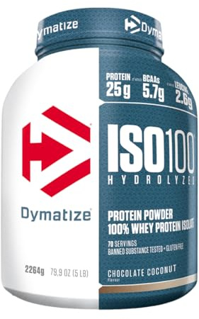 Dymatize ISO 100 Hydrolyzed Chocolate Coconut 2264g - Whey Protein Hydrolysat + Isolat Powder