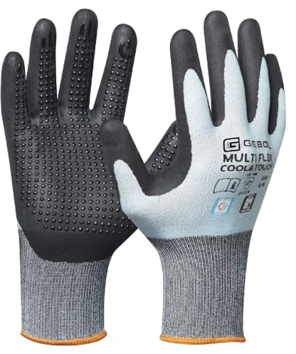 Gebol Multi Flex Cool&Touch, 1 Paar kühlende Arbeitshandschuhe für Kinder und Damen mit THERMATECH Faser gegen Schweiß, Touchscreen geeignet, Noppen-Grip, XS (Gr. 6)