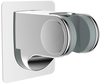 Hibbent Shower Head Holder, Nail Free Handheld Shower Holder for Bathroom, Adjustable Angle Shower Head Holder Wall Mounted with Adhesive Sticker (Chrome)