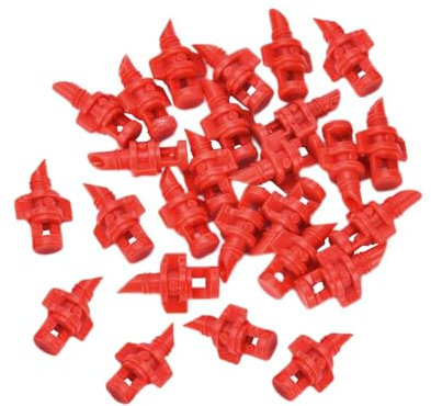 100 nebulizzatori rossi da giardino, micro spruzzatore a 360 gradi, rifrazione da giardino, prato, ugello nebulizzatore per irrigazione piante
