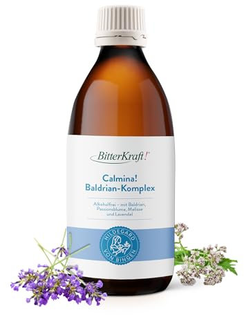 Calmina! Baldrian-Lavendel Tropfen 200 ml – alkoholfrei mit Melisse & Passionsblume – vegan & ohne Zusatzstoffe – Made in Germany