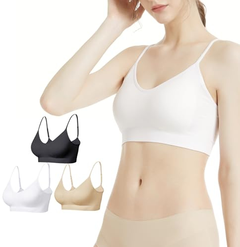 Comfyin Bustier dam vadderad sport-BH set utan bygel, yoga-bh topp