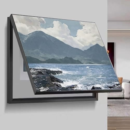 TRAGLO Boîte de compteur Peinture décorative Panneau de disjoncteur caché Couvercle de boîte à fusibles Cadre PS Montage mural Panneau électrique Décoration pour la maison Intérieur(Style 4,70x50CM(27
