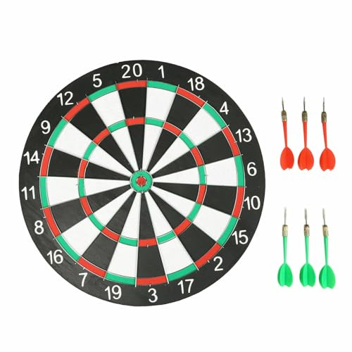 17 Dartboard with Darts For Adults Or Kids, Double Sided Dart Board, Adults Fun Family Dart Board Game