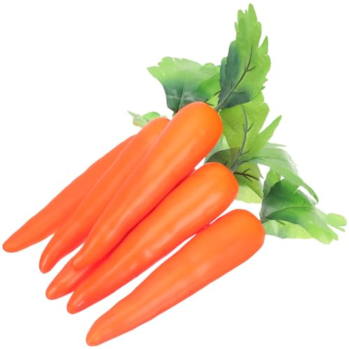 GLEAVI Carottes Artificielles Réalistes 6pcs Légers Faciles à Ranger en Plastique et Écume Orange Ambiance Pâques pour Décoration Cuisine et Accessoires Photo