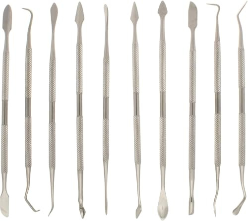 12-Piece Stainless Steel Wax Carver Tool Set, Double Ended Carving Kit for Dental Wax, Clay, Jewelry, Sculpting and Modeling