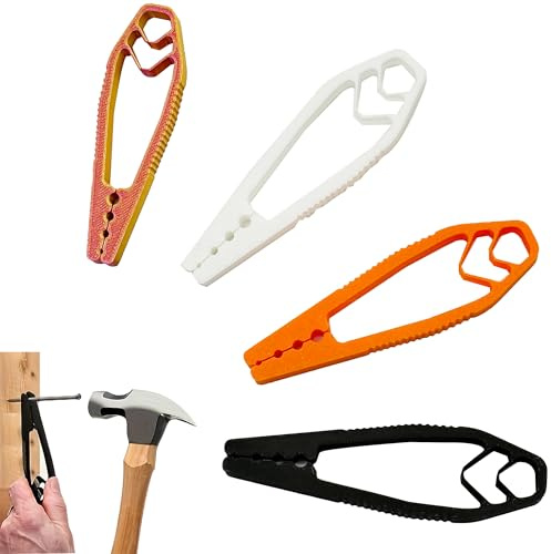 SEABABOO 4 Nail Clippers Hammering Nail Assistant Plastic Hammer Aid Pliers