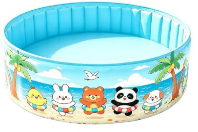 Large Pool for Kids Foldable Cute Portable Toys with Drain Hose