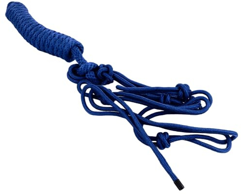 Omabeta Rope Halter Adjustable Multi Knots Durable Weaving Training Halter for Horses Daily Use Polyester Material (Blue)