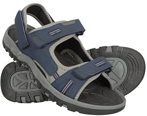 Mountain Warehouse Z4 Mens Sandals - Neoprene Lining Shoes, Hook & Loop Strap, Phylon Midsole Beach Shoes, Suede Upper - For Spring Summer Travelling, Walking Petrol 9