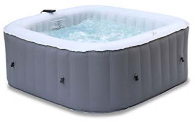Alice's Garden - Spa MSPA Gonflable carré – Fjord 4-4 Places. système Anti-Gel + bâche. 160cm. PVC. Pompe. Chauffage. gonfleur. Filtre