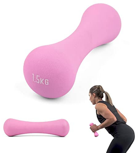 Phoenix Fitness Hantel - EINZELNES Hand und Armgewicht aus Neopren für Übung, Aerobic, Workout und Training - Zuhause, Fitnessstudio - VERKAUFT ALS EINZELNE, Pink, 1,5 kg