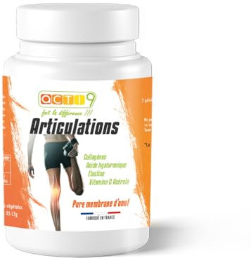 Complément Articulations avec Acide Hyaluronique, Collagène Ovomet®, Chondroïtine, Vit C - Protège les Cartilages - Etudes Certifiées -Mobilité et Confort- 60 Gélules Végétales- Fabriqué en France