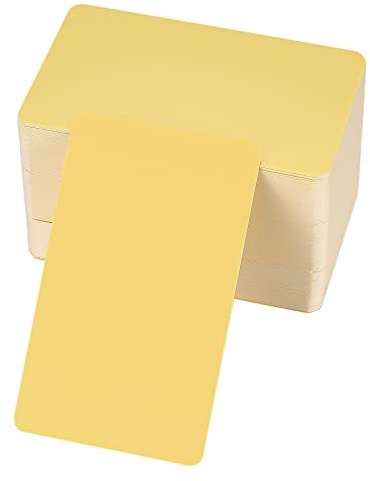 Blanka papperskort, 150 stycken indexkort, spelkort, minneskort blank, kraftpapperskort, visitkort, papper för gör-det-själv, memoryinlärning – gul, 8,9 x 5,2 cm (3,5 x 2,04 tum)