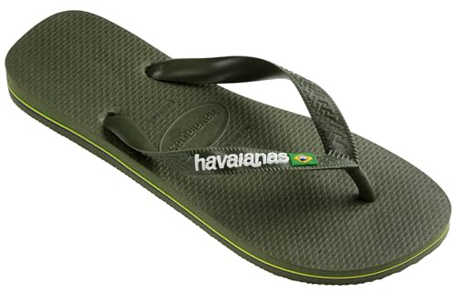 Havaianas - Brasil Logo, ikonische, bequeme und langlebige Badelatschen mit Brasilien- Flagge und rutschfester Sohle mit farbigen Streifen, Unisex-Erwachsene