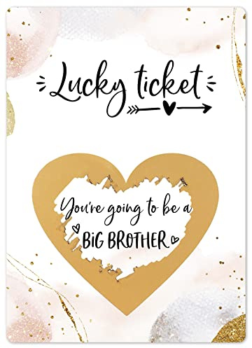 Joli Coon Pregnancy Announcement Scratch Card, Big Brother Reveal | 350gsm designer paper, tactile UV finish, scratch panel, premium stationery for a memorable reveal