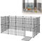 Froadp 142x72x72cm Freigehege Kaninchen Haustier Laufstall aus Metall 24tlg Gittergehege mit Tür Meerschweinchen Gehege Freilaufgehege Kleintierkäfig Für Welpen Hamster Igel (Schwarz)