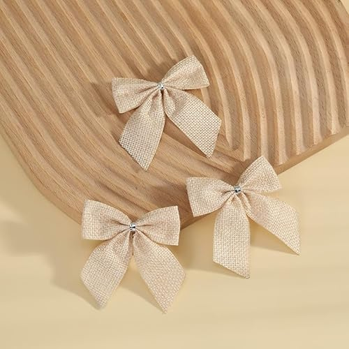 20 stycken julrosetter små julgran, bågar, julgran, rosetter, dekoration, julgransprydnad, rosetter, för julgran, julkrans, presentdekoration, kaki