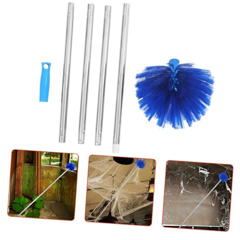 VILLFUL Pulitore Ragnatele Con Asta Di Prolunga Regolabile Spazzola Leggera in Acciaio Per Pulizia Interni Ed Esterni Spolverino Efficiente Per Soffitti e Ventilatori
