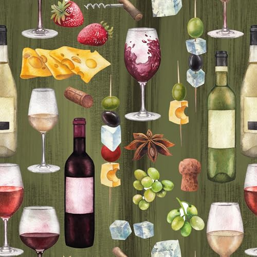 Anniversary House Tiflair Cheese & Wine Lunch Napkins 3 ply, Pack of 20, Fromage, Vino, Wine Night, for Decoupage 33 x 33 cm