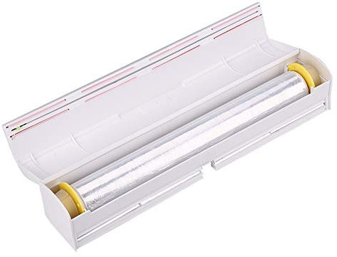 Pellicola trasparente, 36 x 7 x 6 cm, dispenser per imballaggi alimentari, taglierina e pellicola trasparente per la conservazione della cucina