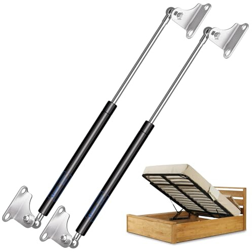 ARANA Muelles Resorte de Gas 635 mm (534 N/53.4 kg, tipo-L) con Amortiguador de Gas Hidráulico Brazo – Soporte para Cama de Autocaravana, Camión, Cocina, Ventana de Autocaravana y DIY Caja Pesada