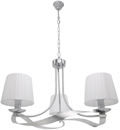 PRENDELUZ Lámpara de techo 3XE14, acabado cromado, pantalla blanca, medida 52x52 cm, ideal para iluminar espacios y decorar estancias.
