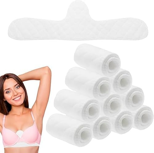 VOSSOT 10 Fodere Antisudore per Reggiseno da Donna Fascia Banda Sottoseno in Cotone 18 x 3 Pollici