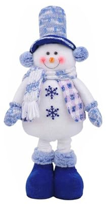 MARCBUSE Bambola di peluche elastica ornamento regolabile in altezza telescopica figura decorazione natalizia per soggiorno camera da letto bambola di Natale ornamento elasticizzato