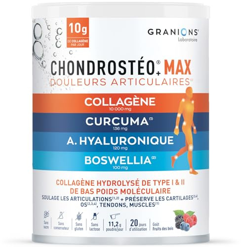Collagene Acide Hyaluronique Chondrosteo+ Max Granions - Curcuma - 225g