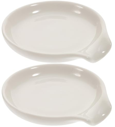 VICASKY 2 Soportes de Cerámica para Cucharas de Cocina, Portacucharas Liso y Delicado, Reposacucharas para Encimera, Apto para Hogar, Restaurante y Comedor, Accesorio Funcional