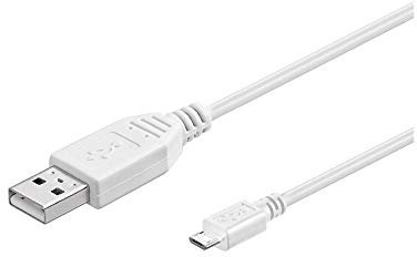 goobay Micro USB Kabel 5m weiß, extra langes Ladekabel und Datenkabel, USB A auf Micro B Stecker für Handy, Controller und Kamera - 96195