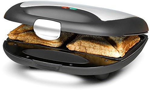 Rommelsbacher ST 710, 700 W, 230 V, Aluminio, Acero inoxidable, 245 x 235 x 85 mm, Negro, Plata - Sandwichera