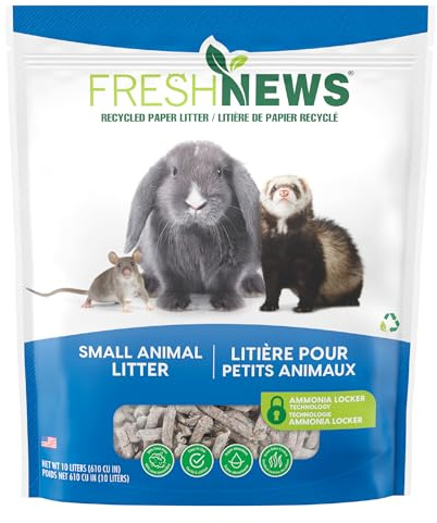 Fresh News Recycled Paper Small Animal Litter Bedding, 10 Liters, Packaging May Vary