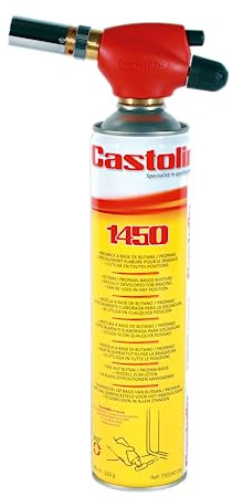 Castolin Soplete para soldadura blanda Castolin + botella. Suelda en cualquier posición, 2 horas de autonomía y encendido piezoeléctrico