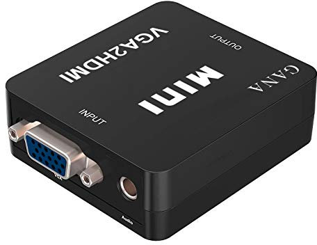 GANA VGA auf HDMI Konverter | VGA zu HDMI Adapter 1080P HDTV mit Audio Kabel und USB Stromversorgungskabel für TV, Computer, Projektor, Laptop, DVD