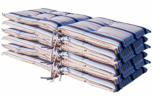 GRASEKAMP Qualität seit 1972 6 Stück Auflagen Kissen Marine zu Gartensessel Klappstuhl