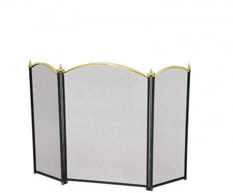 Oypla Heavy Duty Steel 3 Panel Fire Screen Spark Guard