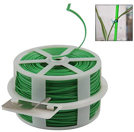 iwobi 100m Jardín Planta Lazos, Alambre para jardín, Alambre plastificado para jardín, Planta de Alambre de Atado Verde con Sastre para el jardín, el hogar, la Oficina