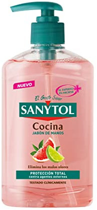 Sanytol Cocina Jabon De Manos con Pomelo y Limón Verde, Fórmula Probada Dermatológica y Clínicamente, 250 ml