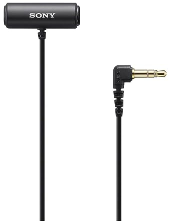 Sony Compact Stereo Lavalier Microphone ECMLV1,Black, Small