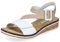Rieker Damen Klassische Sandalen V3660, Frauen Sandalen,Sommerschuhe,Freizeitschuhe,offene Schuhe,Strandschuhe,Weiss Kombi (80),40 EU / 6.5 UK