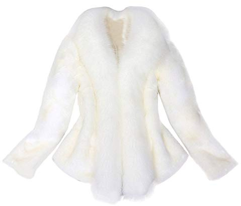 tuduoms Womens Winter Evening Bolero Jacket Warm Faux Fur Shrug Luxury Fleece Fuzzy Cardigan Coat Wedding Party Shawl Cloak