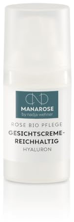 MANAROSE Gesichtscreme Reichhaltig Hyaluron I Tagescreme und/oder Nachtcreme I Anti-Aging-Pflege I 50 ml Gesichtscreme für Damen & Herren I zertifizierte BIO-Kosmetik
